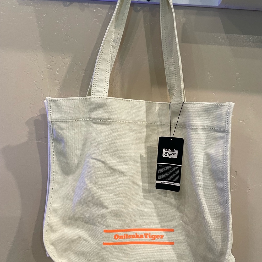 Onitsuka Tiger by Asics Cream Tote Bag with Minimalist Design - Picture 2 of 6